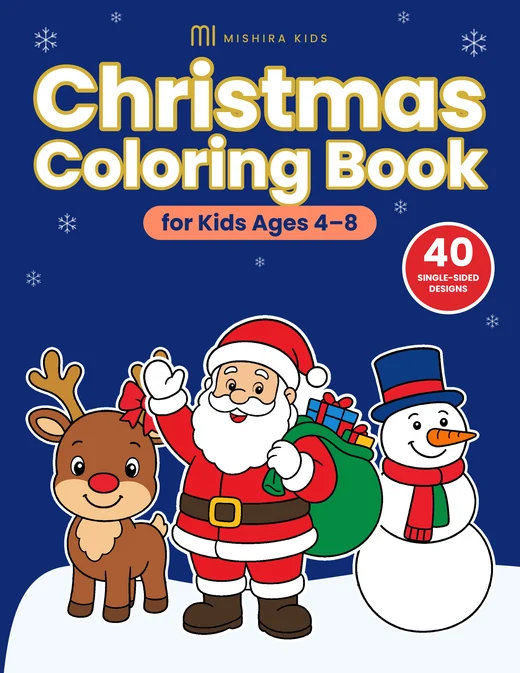 Cover of Christmas Coloring Book for Kids Ages 4–8 by Mishira Kids