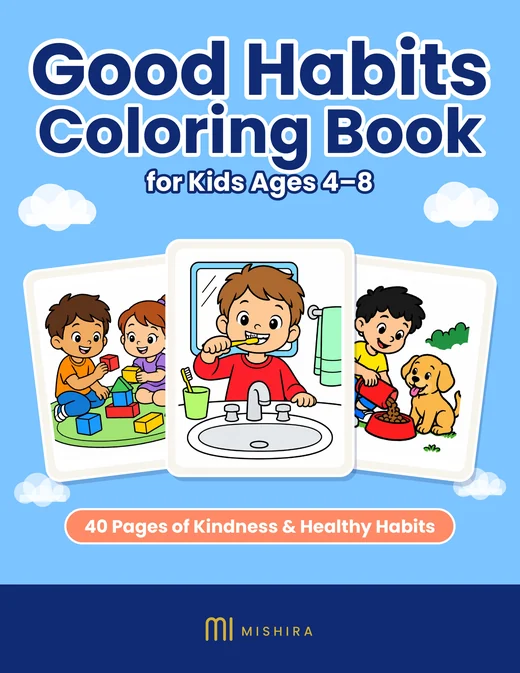 Cover of Good Habits Coloring Book for Kids Ages 4–8 by Mishira