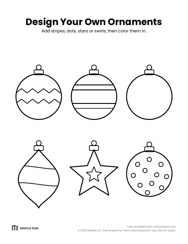 Design your own ornaments page